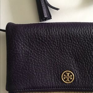 Dark purple Tory Burch leather crossbody bag
